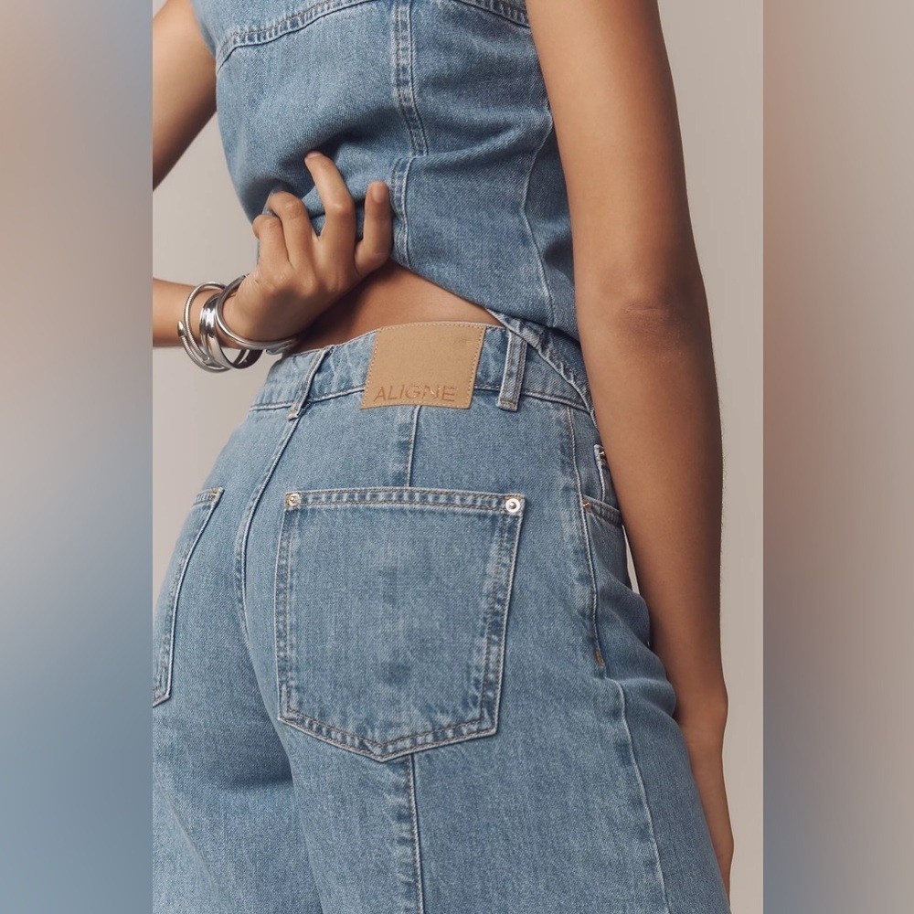 NWT! Anthropologie ALIGNE Courage Mid-Rise Barrel-Leg Jeans 🏠🗝️ - Picture 4 of 6